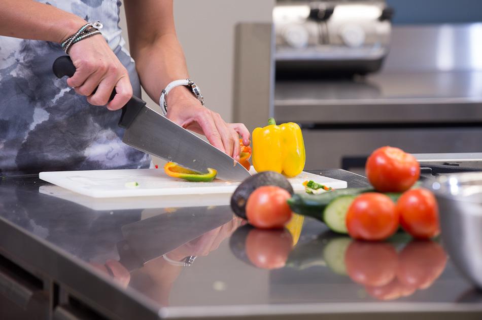 Food being chopped