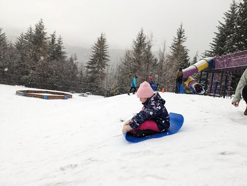 Child tobogganing